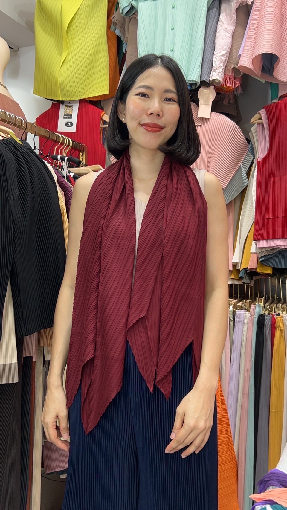 2MUAY CX1003 ผ้าพันคออัดพลีท BASIC PLEATED SCARF 21 สี