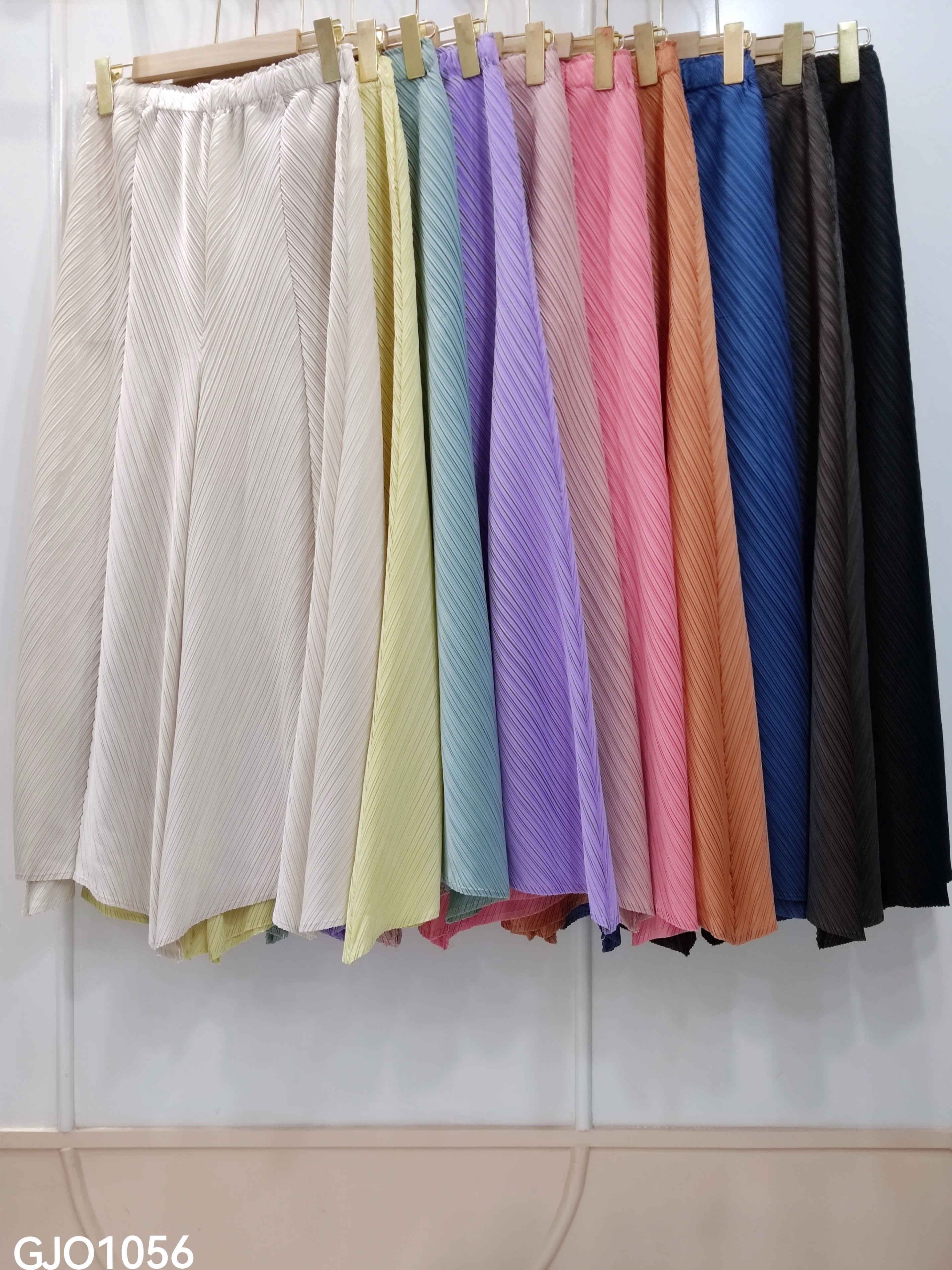 ปรับราคาลง20%!! ยาว 35 นิ้ว! 2MUAY รุ่น GJO1056 กางเกงพลีทคุณภาพ FLARE PLEATED PANTS 10 สี FREE SIZE