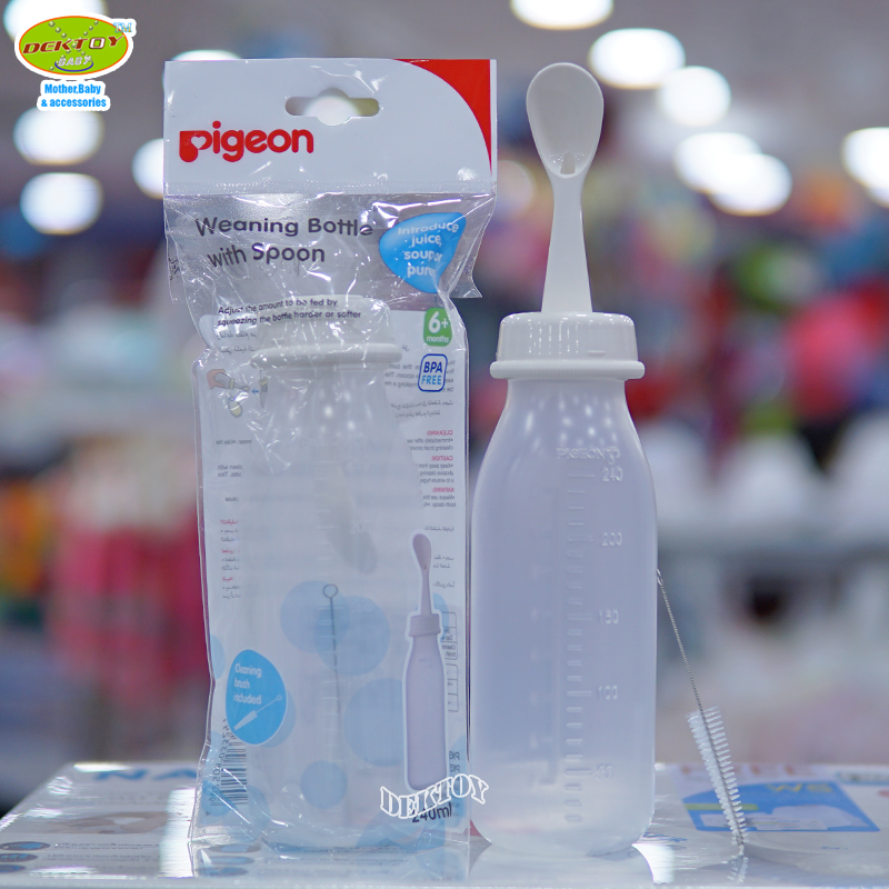 Pigeon พีเจ้น ขวดป้อนอาหารเหลวพร้อมช้อน 8 ออนซ์