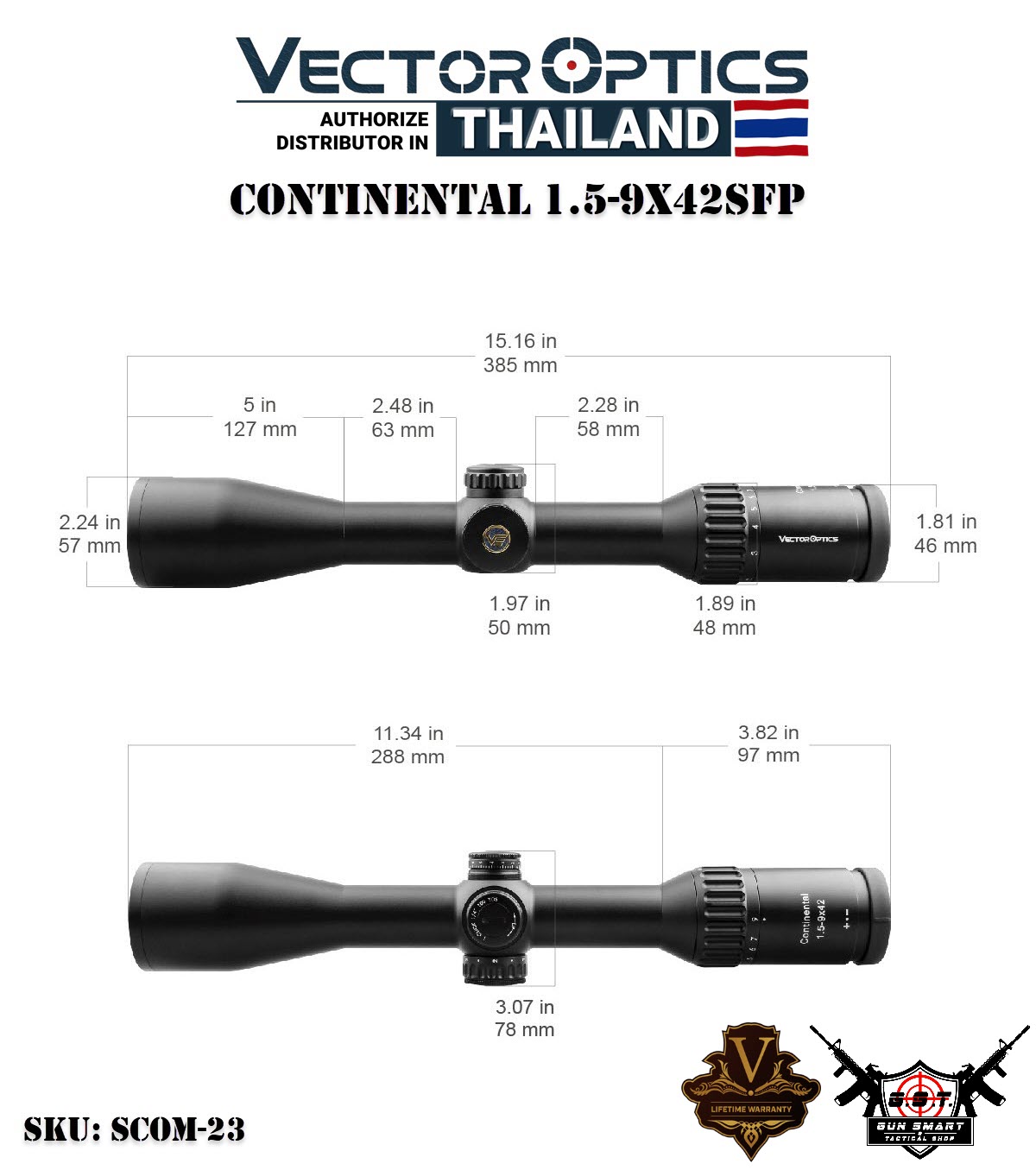 CONTINENTAL 1.5-9X42SFP - VectorOpticsThailand