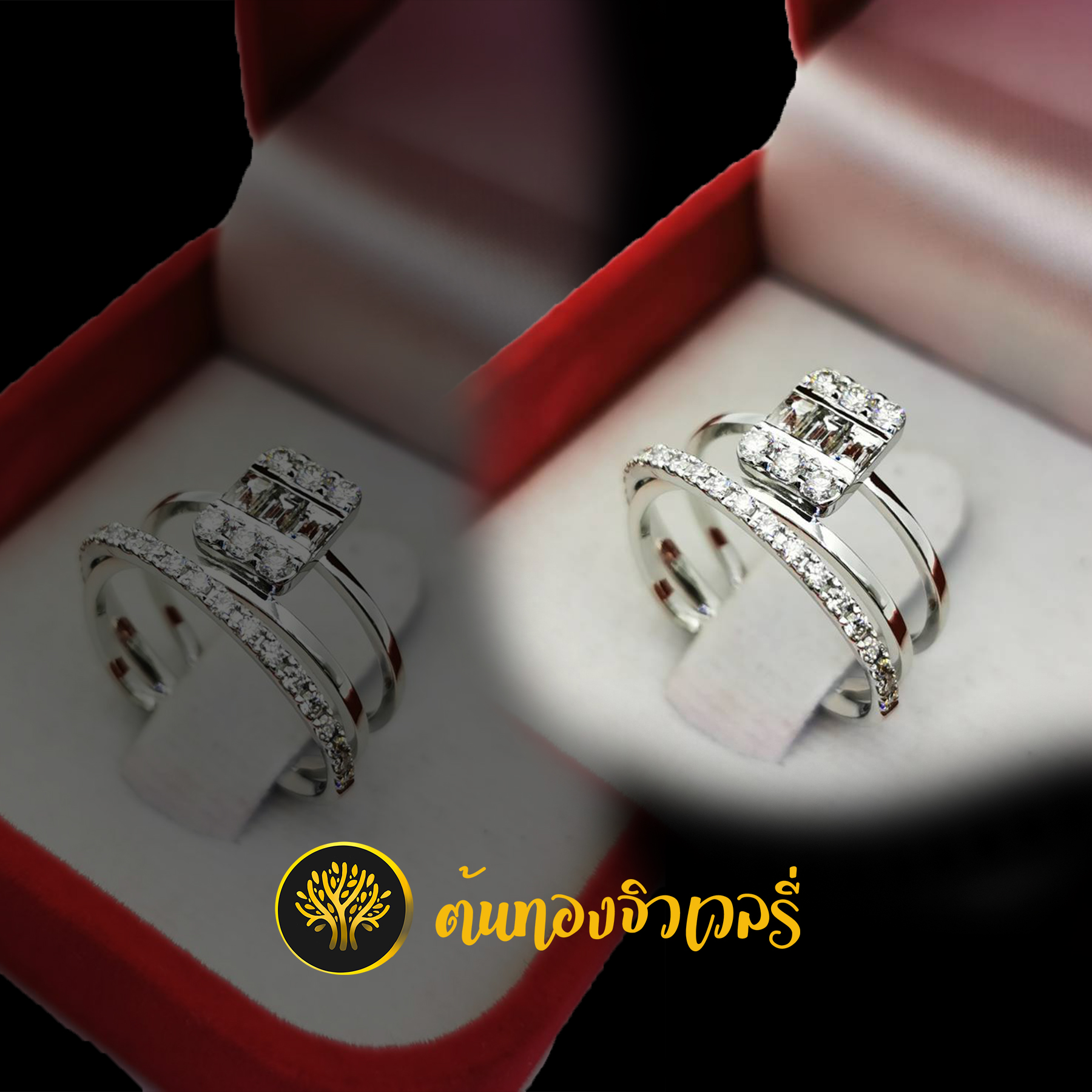 แหวนเพชรคู่ งานเนี๊ยบๆ สวยเฉียบทั้ง2วงเลย