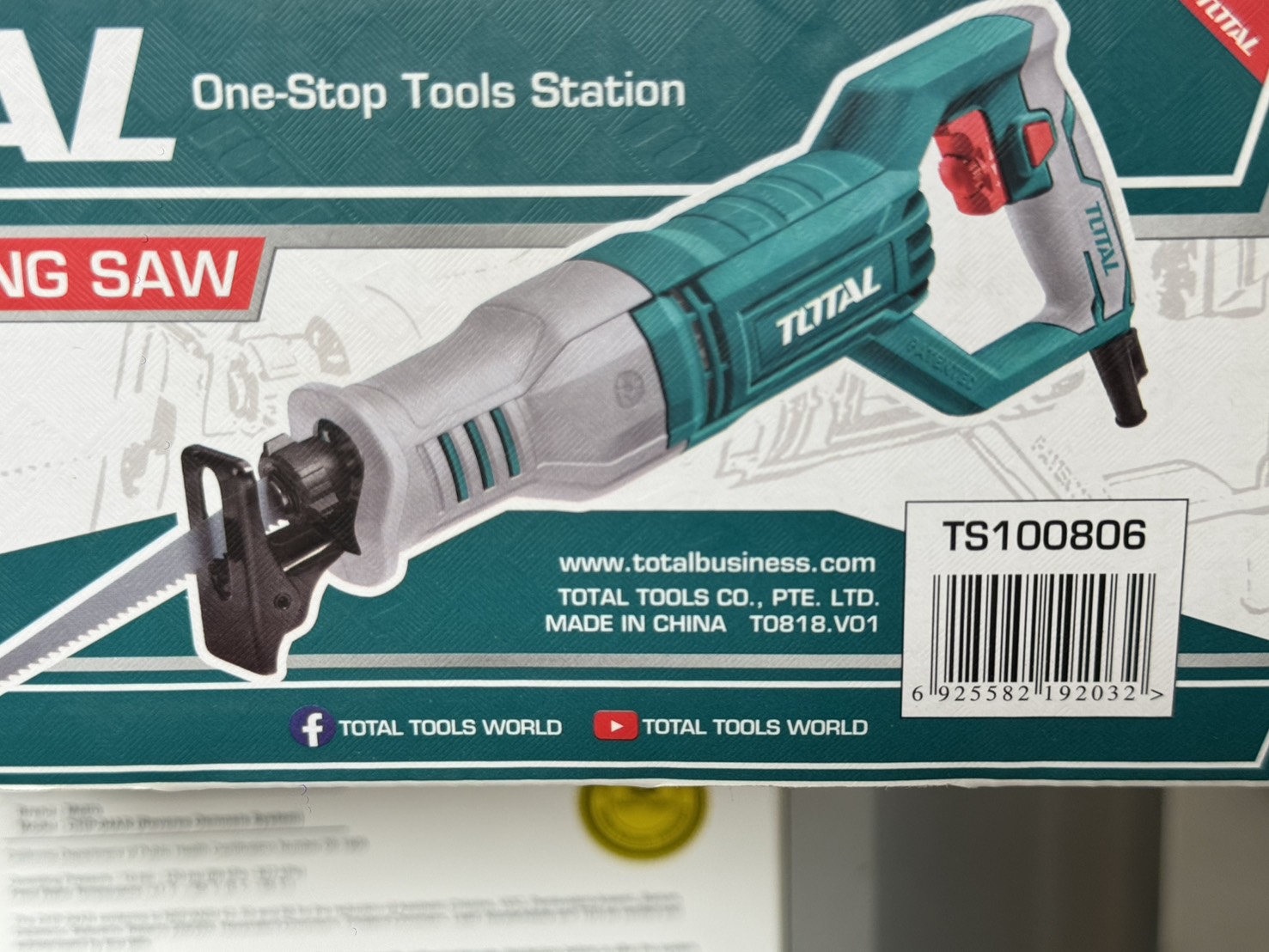 TOTAL TS100806 เลื่อยชัก เลื่อยอเนกประสงค์ เซเบอร์ไฟฟ้า TS-100806