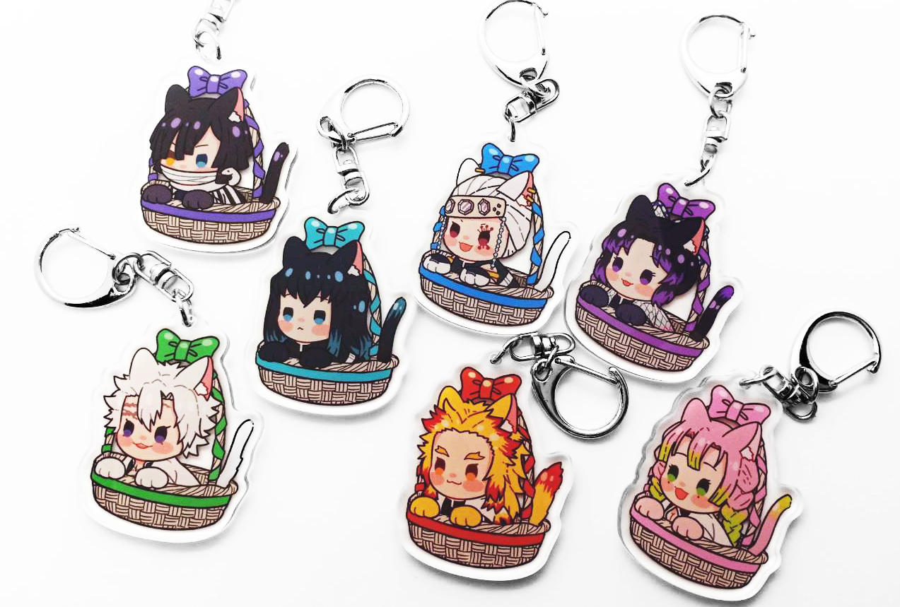 [In Stock] Cat Baskets Kimetsu no yaiba : *Acrylic Keychain*