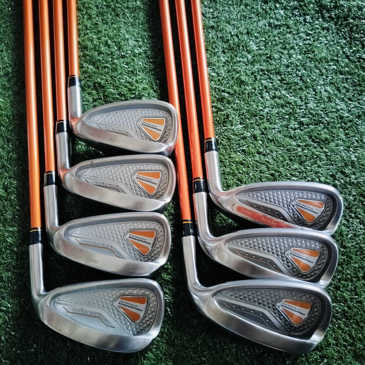 ชุดเหล็ก MAXFLI POWERMAX EXTRA WIDE SOLE มีเหล็ก 5 6 7 8 9 PW เเละ AW ก้าน POWERMAX FLEX R ทั้งชุด ไม้กอล์ฟพรีเมี่ยมมือสอง ของแท้ By NakaraLuxurious