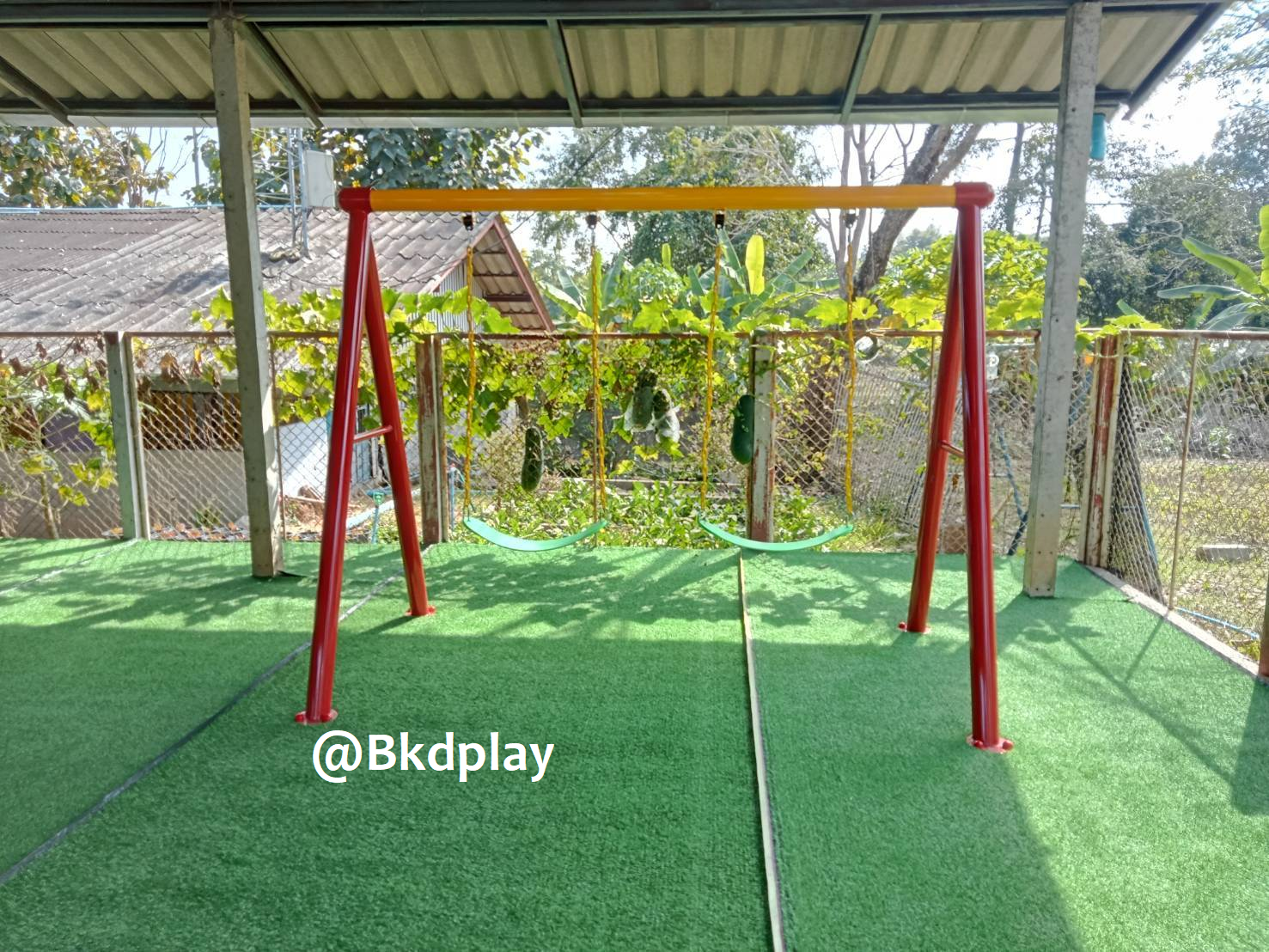 ชิงช้า2ที่นั่ง, เครื่องเล่นสนามเหล็กนำเข้า, ของเล่นสนาม, เครื่องเล่นสนามกลางแจ้ง พร้อมส่ง