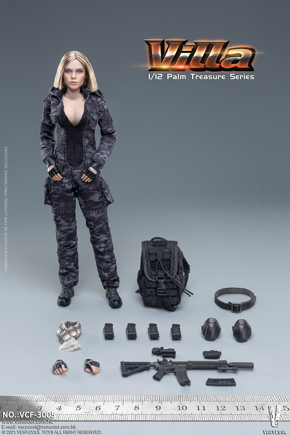 [สั่งจอง] VERYCOOL VCF-3005 1/12 Palm Treasure Series Black MC Camouflage Women Soldier - Villa