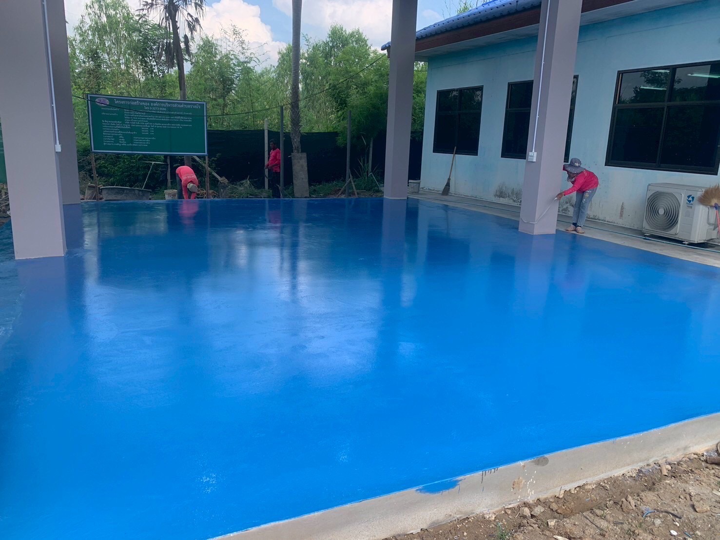 งานก่อสร้างอาคารกิจกรรมหน้าเสาธงศูนย์พัฒนาเด็กเล็ก