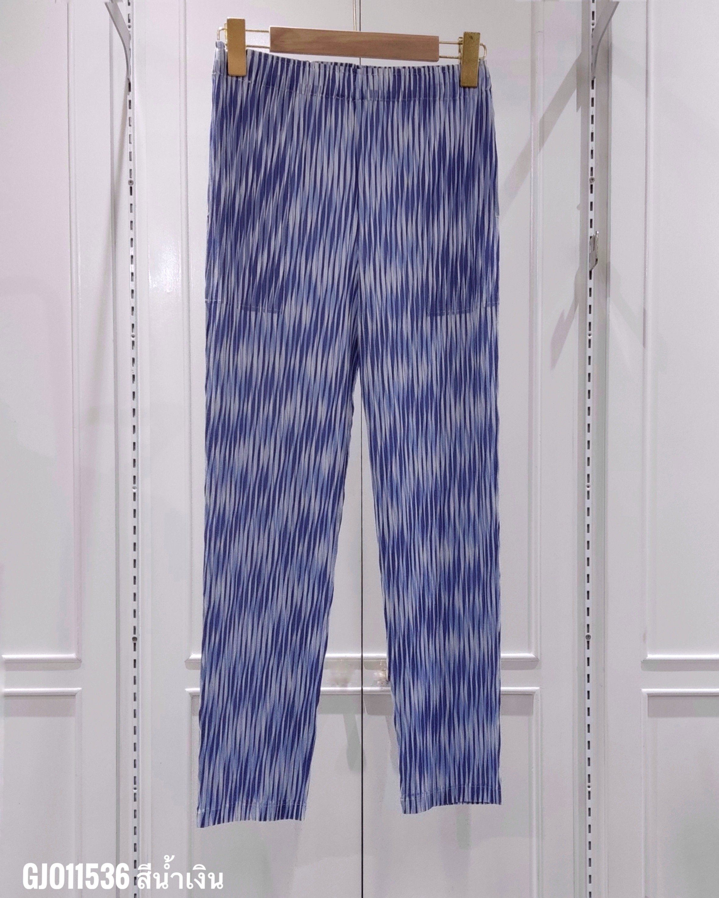ยาว 36นิ้ว!! 2MUAY รุ่น GJO11536 กางเกงพลีทคุณภาพ SLIM STRAIGHT PRINTED PLEATED PANTS 5 สี FREE SIZE