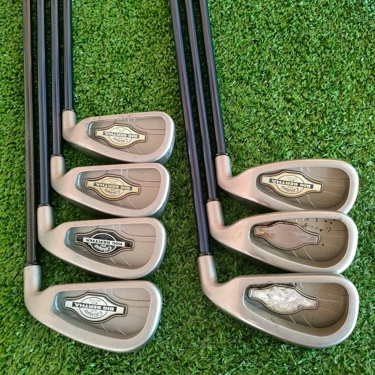 ชุดเหล็ก CALLAWAY BIG BERTHA X-12 มีเหล็ก 3-9 ก้าน RCH99 FLEX R ** เหล็ก 7 เเละ 8 สติ๊กเกอร์หลุด เเละ เหล็ก 8 ก้าน จะเป็น FLEX FIRM ไม้กอล์ฟมือสอง ของแท้ BY NakaraLuxurious