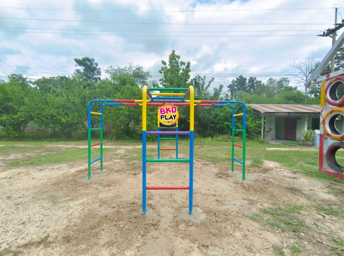 เครื่องเล่นสนามกลางแจ้ง เครื่องเล่นเหล็ก ปีนป่ายเด็ก บาร์ไต่ 3 ทาง Outdoor Playground, ราคาโรงงาน เพิ่มความสูง, ออกกำลังกายเด็ก