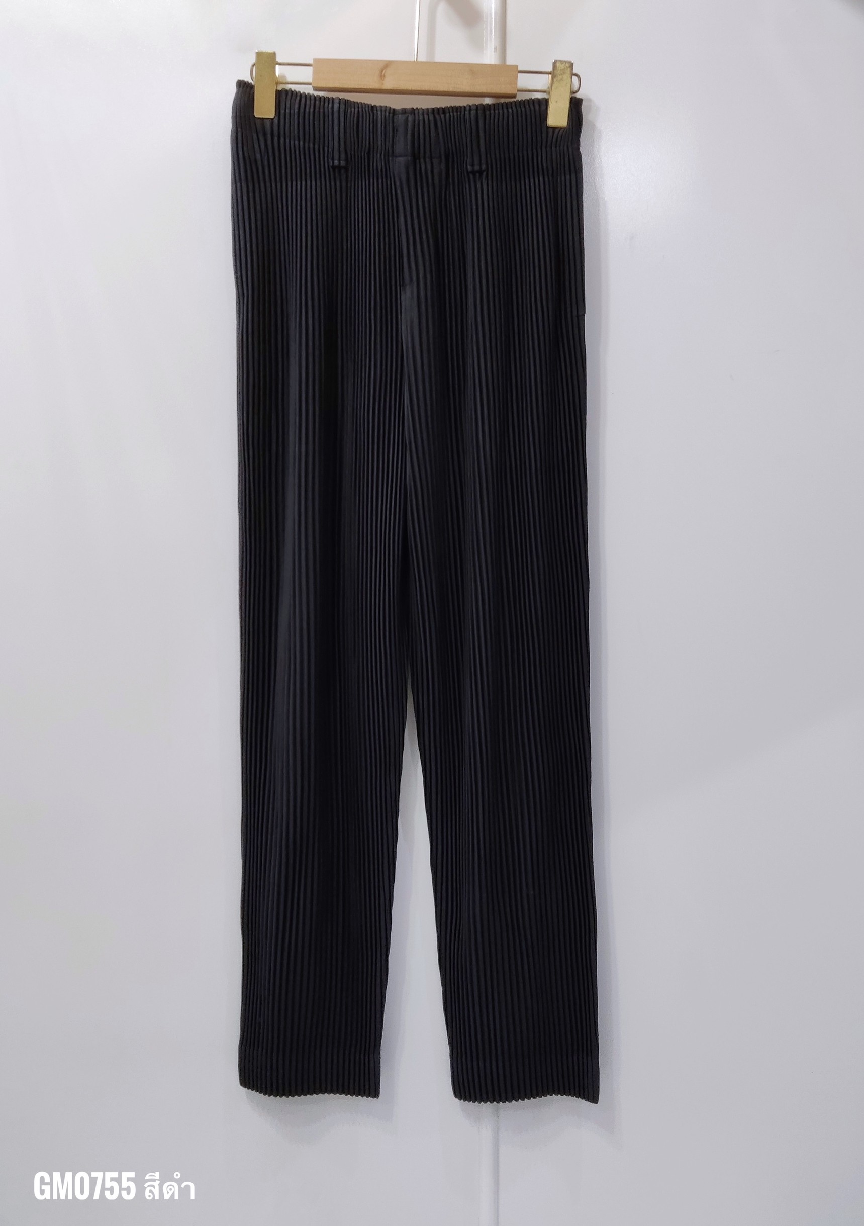 UNISEX ยาว 38 นิ้ว 2MUAY รุ่น GM0755 กางเกงอัดพลีท THICK STRAIGHT FIT PLEATED PANTS 4 สี FREE SIZE
