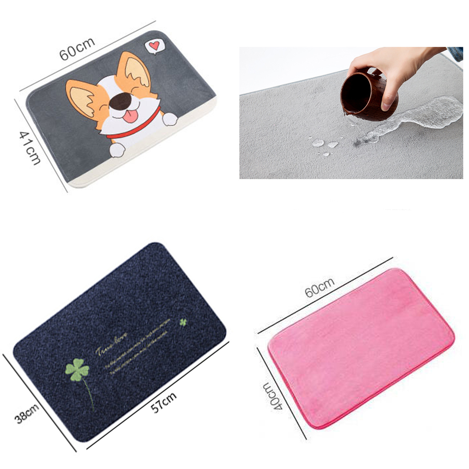 พรมเช็ดเท้า กำมะหยี่/ผ้าขนแกะ ขนาด S-40x60cm / L-50x80cm / S-38x59cm ซับน้ำ แห้งไว ระบายอากาศได้ดี ดีไซน์สวยงาม