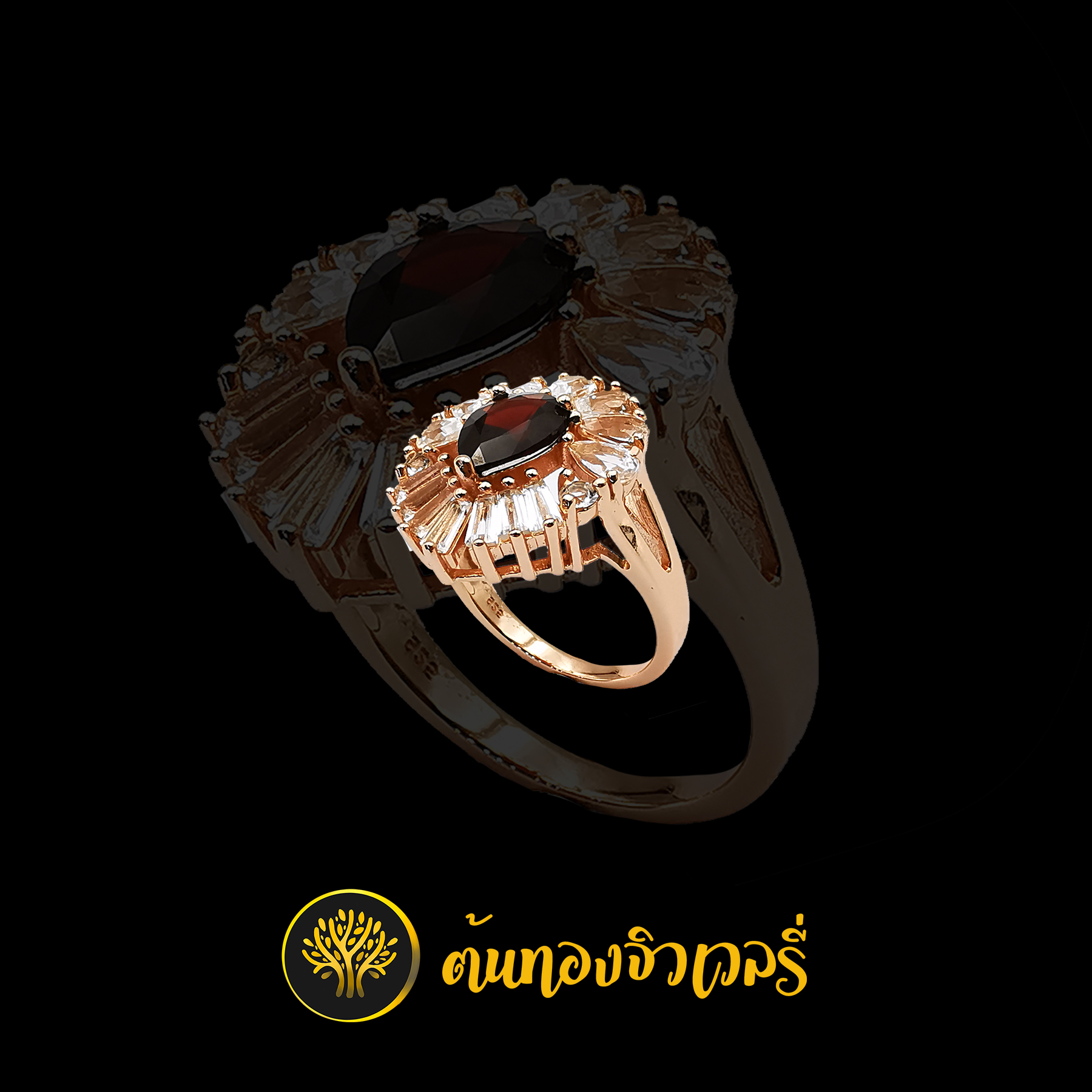 แหวนพลอยทับทิม ล้อมเพชร หน้าแหวนกว้างๆ พลอยทับทิมเด่นมากๆเลยครับ