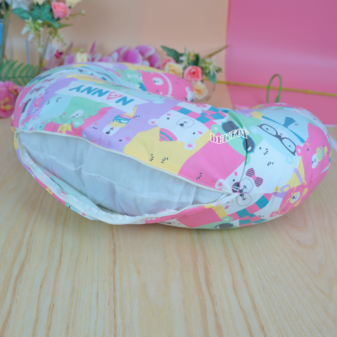 NANNY แนนนี่ หมอนรองให้นมลูกพร้อมปลอกแนนนี่ ลายN341