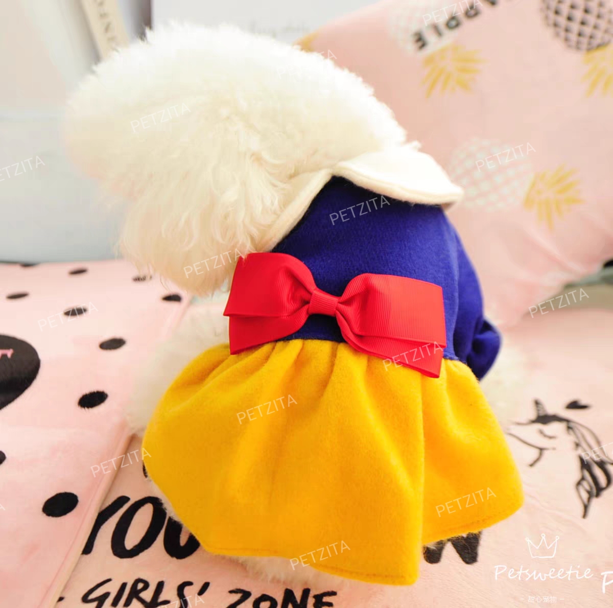 🇹🇭พร้อมส่ง🇹🇭 เดรสสโนว์ไวท์ สุดน่ารัก สำหรับ หมา แมว