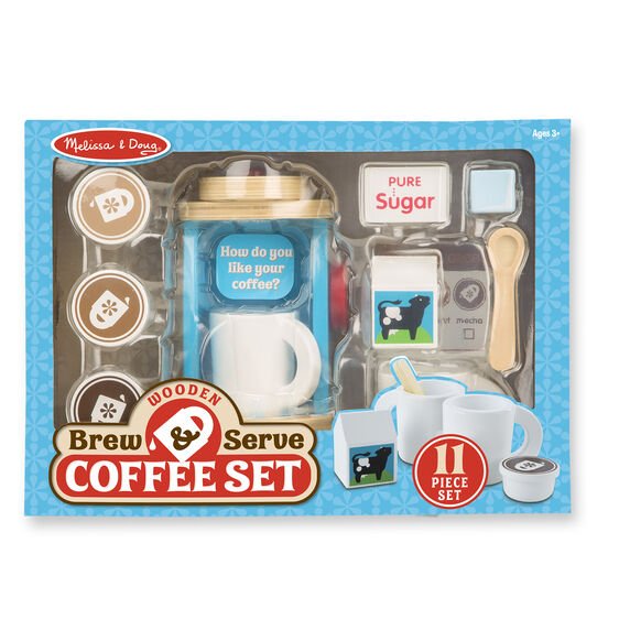 ชุดกาแฟของเล่น Melissa & Doug Wooden Brew & Serve Coffee Set รุ่น 9842 ของเล่นเสริมพัฒนาการเด็ก