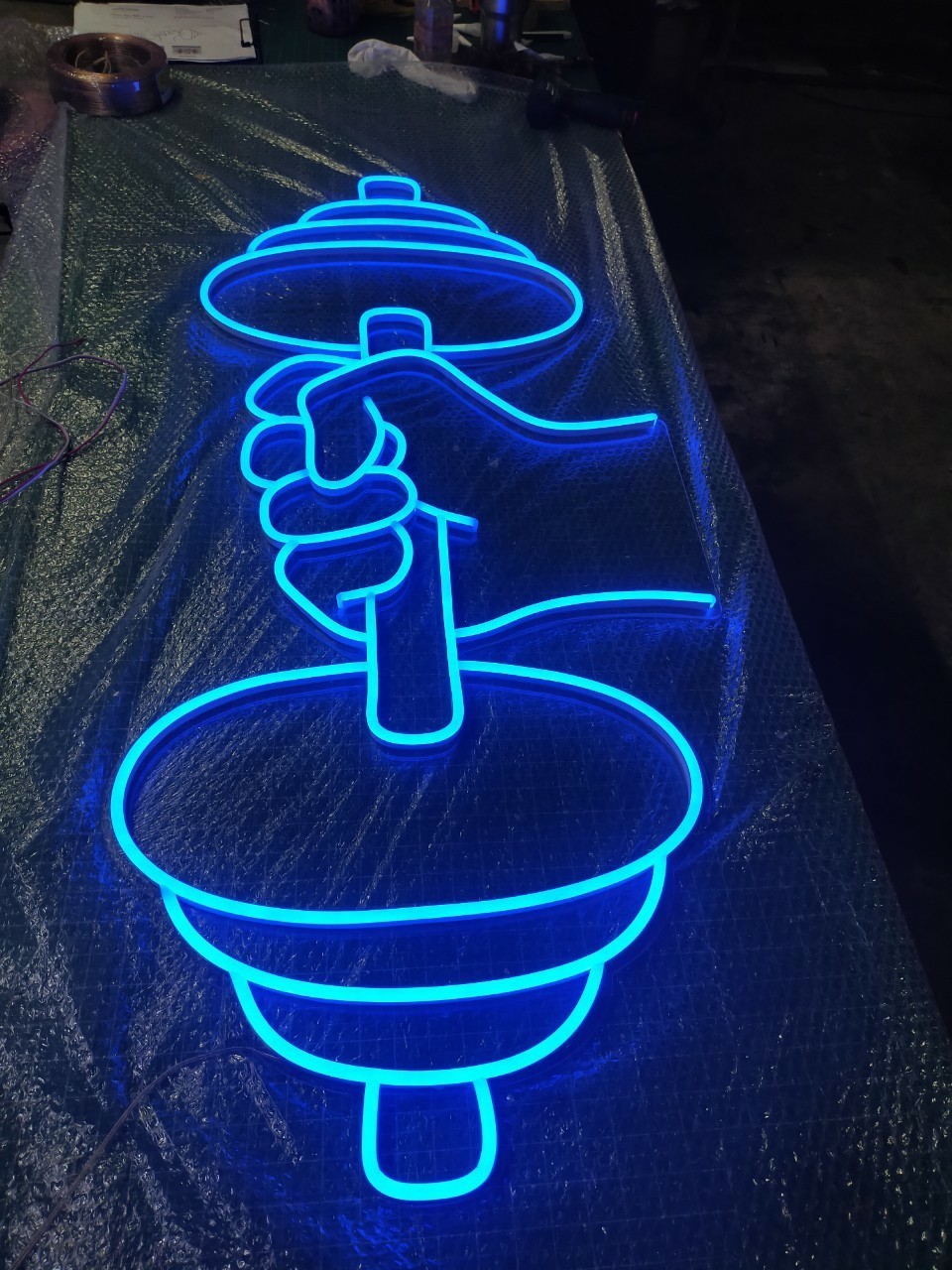 ป้ายไฟนีออนFlex แสงสีน้ำเงิน