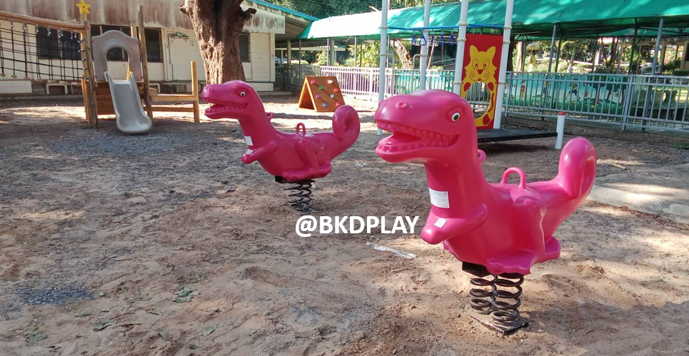 โยกเยกสปริง, ไดโนเสาร์จอมซน (ชมพู) ,สปริงโยกเยกสฟริง เครื่องเล่นสนามกลางแจ้ง สินค้าพร้อมส่ง