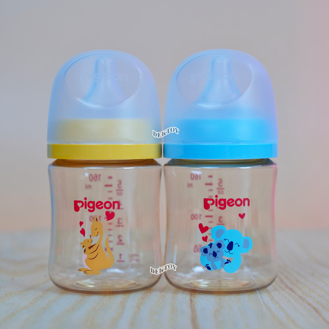 Pigeon พีเจ้น ขวดนมพีเจ้นสีชา PPSU 5 ออนซ์ 160 มล. คอกว้าง แพ็ค2ขวด มัมเลิฟ