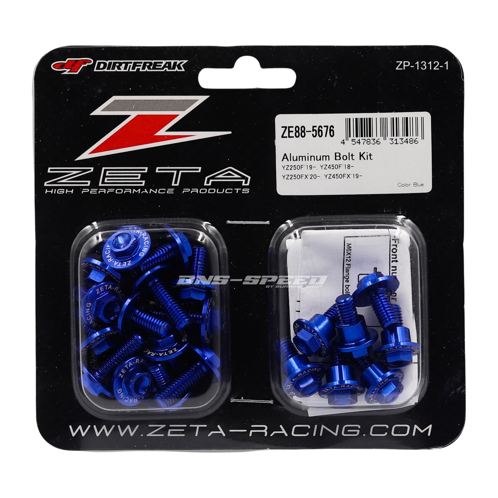 ชุดน็อต Zeta Aluminum Bolt Kit Blue YZ250F 19-22, YZ250FX 20-22, YZ450F 18-22, YZ450FX 19-22