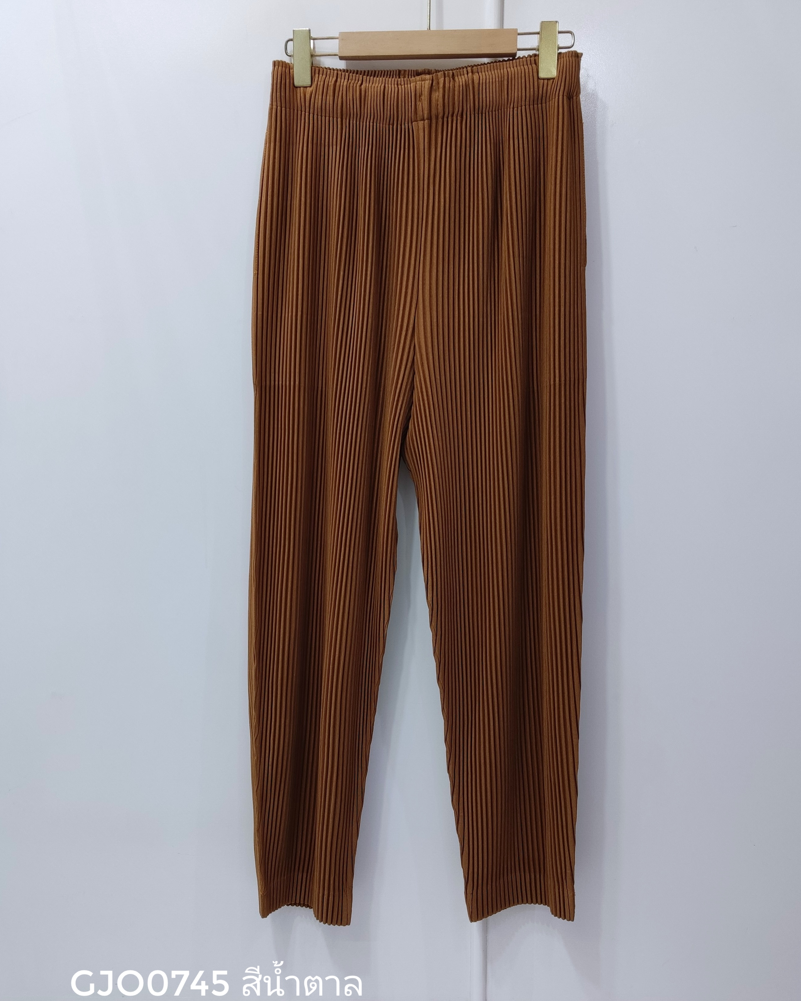 UNISEX ยาว 37.5 นิ้ว 2MUAY รุ่น GM0745 กางเกงอัดพลีท THICK TAPERED PLEATED PANTS 5 สี FREE SIZE