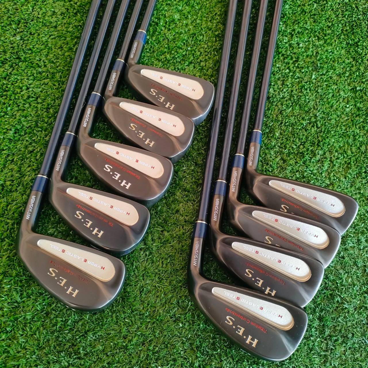 ชุดเหล็ก MITSUSHIBA HES HYPER ELASTIC STEEL ของใหม่!! มีเหล็ก 3-9 เเละ PW SW ก้าน PROFILE SERIES FLEX R สภาพสวยนางฟ้า ยกเว้นกริพ เริ่มมีตำหนินิดหน่อย ไม้กอล์ฟมือสอง ของแท้ BY NakaraLuxurious