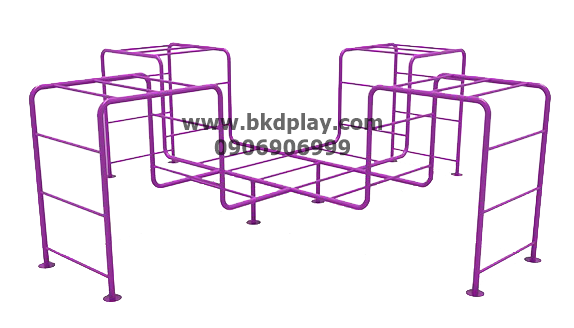 บาร์ปีนป่าย ตัว M เครื่องเล่นสนามเหล็ก เครื่องเล่นสนามกลางแจ้ง ของเล่น สั่งผลิต 10-20 วัน ขนาด300x300x150 ซม.