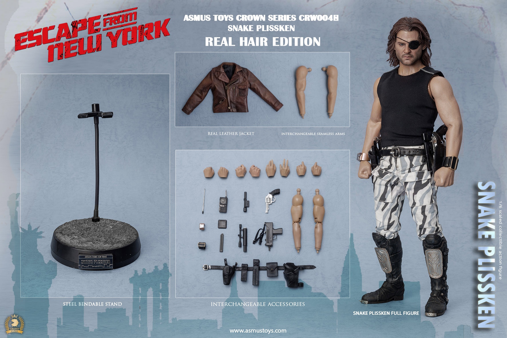 [สั่งจอง]ASMUS TOYS 1/6 : THE CROWN SERIES - SNAKE PLISSKEN