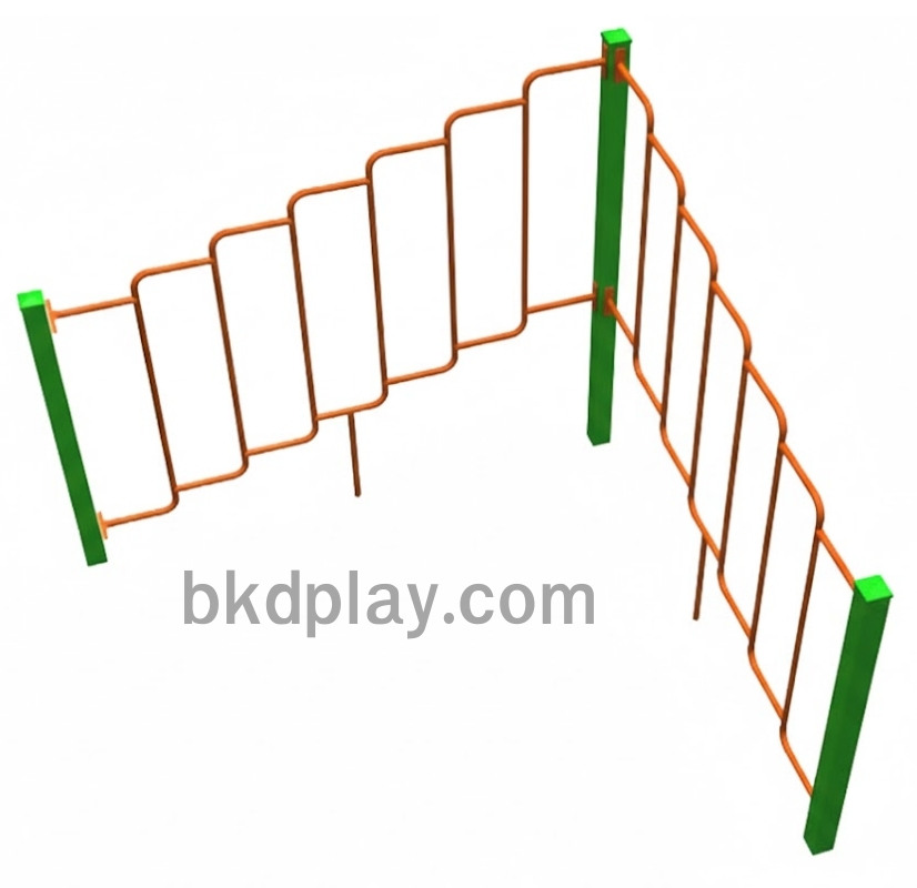 บาร์ปีนป่ายหน้าผา 2 ด้าน เครื่องเล่นสนาม กลางแจ้ง เหล็ก ,บาร์โหน ตั้งพื้น , ของเล่น สั่งทำ 10-20 วัน ขนาด 200x200x200 ซม.