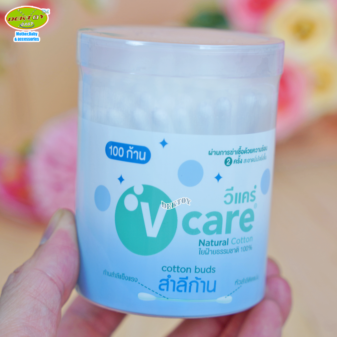 V care วีแคร์ สำลีก้านมาตฐาน 100 ก้าน กระปุก