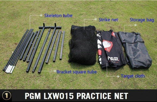 Golf Practice Net ตาข่ายฝึกซ้อมกอล์ฟ PGM LXW015 Size 2.5 x2.5 x1.26 M. มีเป้าให้ 2 แบบ ซ้อมไดร์ฟ ซ้อมชิพ ( ไม่รวมพรม Not including the mat )