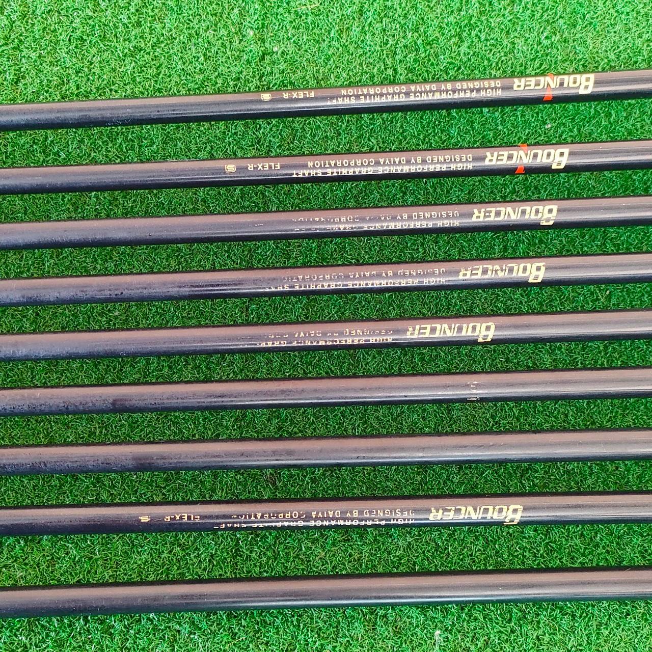 ชุดเหล็ก DAIYA BOUNCER 211 มีเหล็ก 3-9 PW AW SW ก้าน BOUNCER FLEX R ผลิตจากประเทศญี่ปุ่น ก้านกริพเดิมสวย CAVITY ลึก ตีง่าย ตีไกล ก้านกราไฟต์ เบาสบาย