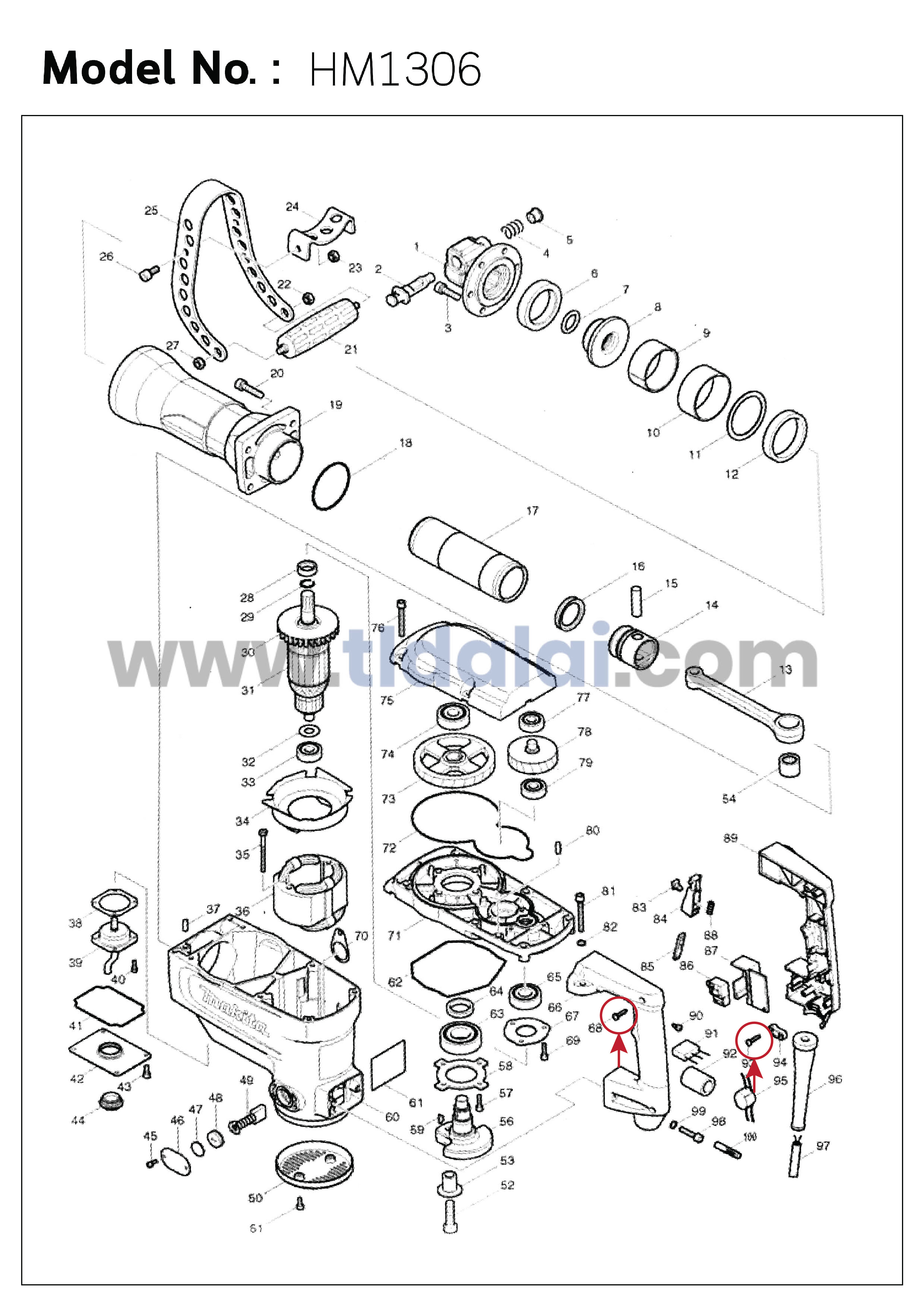 น็อตยึดสายไฟ, อื่นๆ (แท้) (265995-6) ใช้ได้กับรุ่น 6501 #16, DHP458, HM1305, HM1306, HM1307C, 2414, BO3700, UB1100, 2414NB, 4324, LS1040, N5900B, 9523NB (265995-6) (อะไหล่แท้100%) TAPPING SCREW4X18