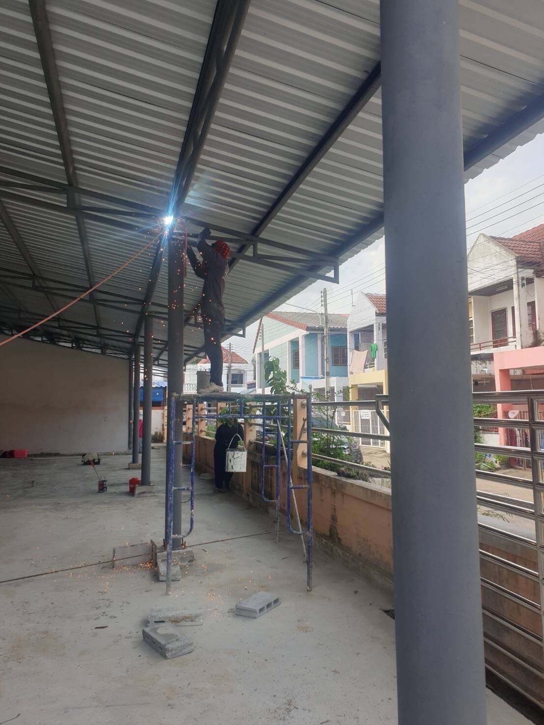 งานต่อเติมศาลาอเนกประสงค์ อบต.ปากแรต อ.บ้านโป่ง