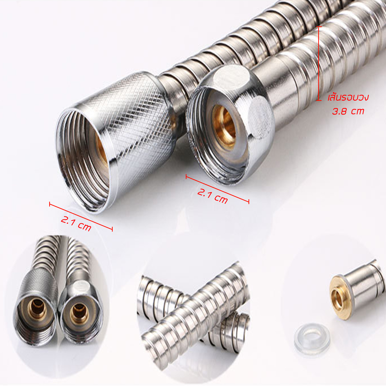 🔥Sale ลดราคา🔥 สายน้ำฝักบัว สายฉีดชำระ สแตนเลส มีหลายขนาดให้เลือก แข็งแรง ทนทาน คุ้มค่า คุ้มราคา