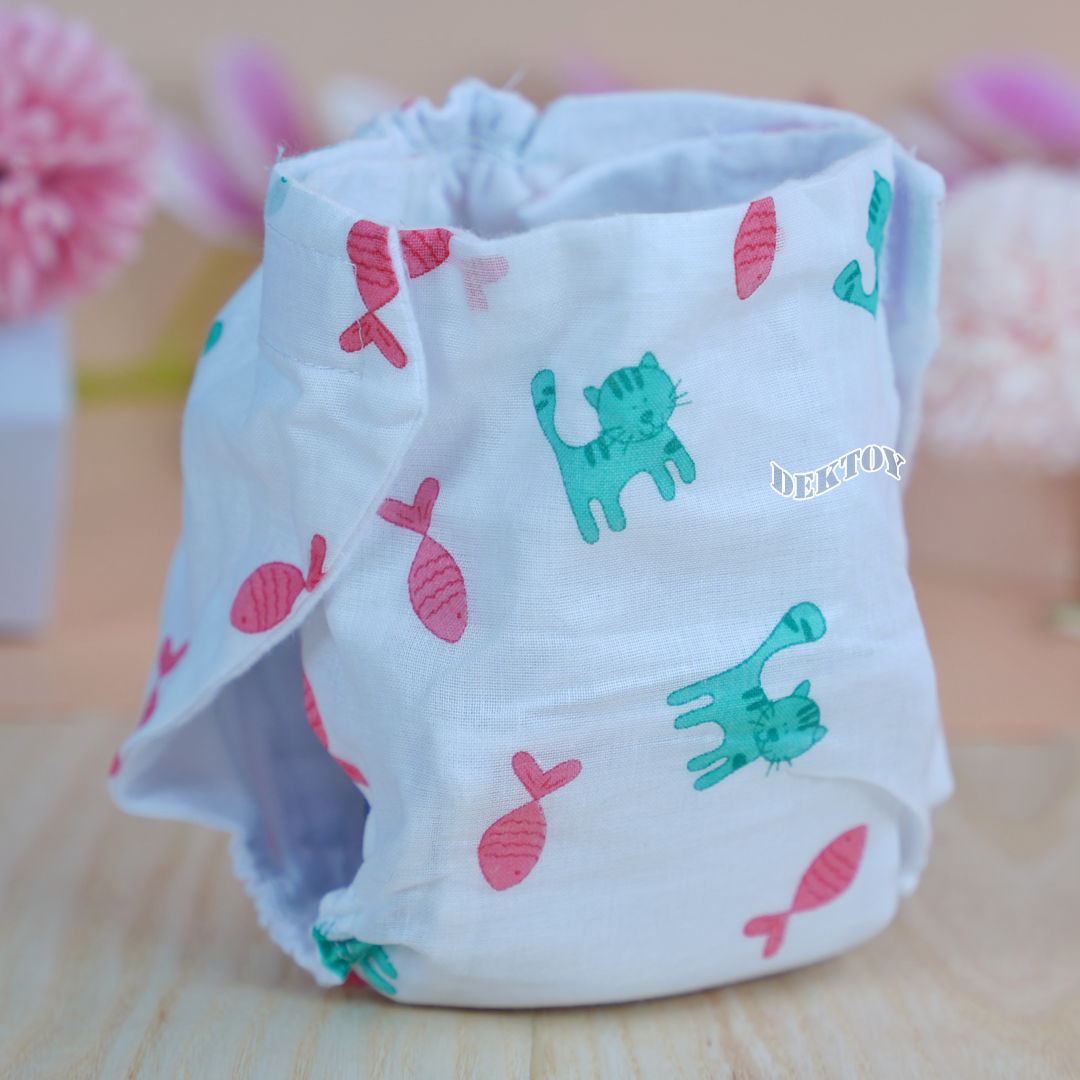 Gold Baby กางเกงผ้าอ้อมสาลูเป้าหนาขาจั๊มซักได้แพ็ค 12 ผืน