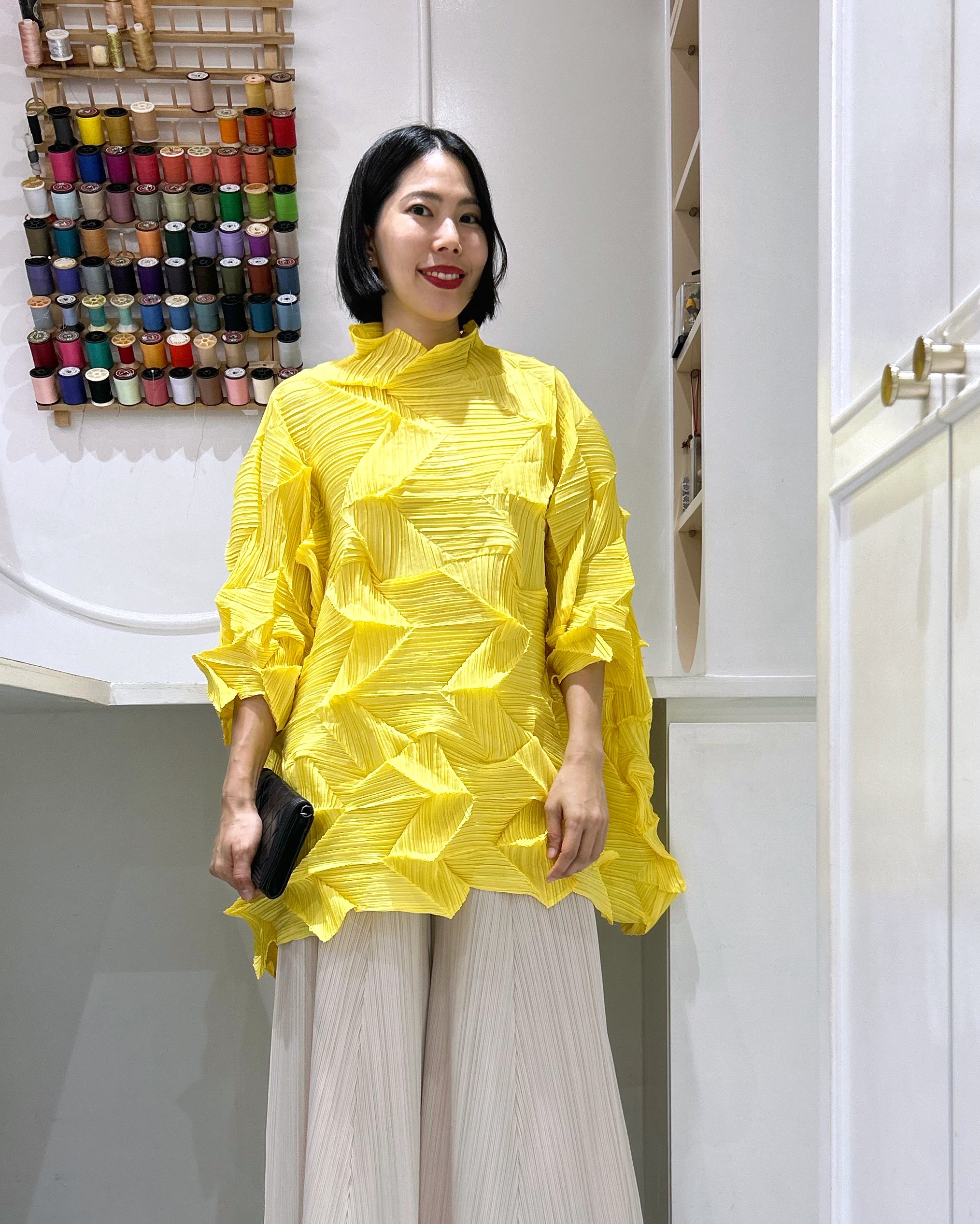 2MUAY รุ่น CX6392 เสื้อพลีทคุณภาพ HIGH NECK ZIG ZAG PLEATED TOP 10 สี FREE SIZE