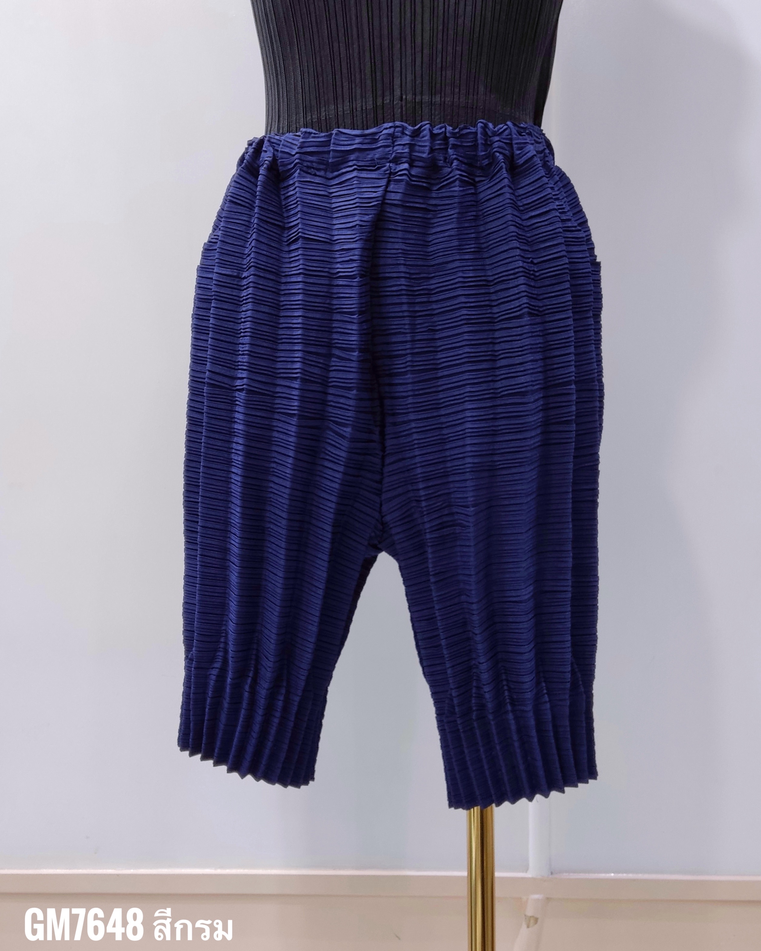 ยาว 19.5 นิ้ว 2MUAY รุ่น GM7648 กางเกงอัดพลีท DOUBLE PLEATED SHORT PANTS 4 สี FREE SIZE
