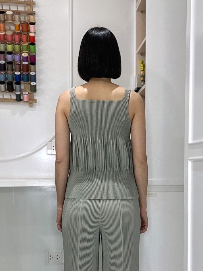 ปรับราคาลง20%!! 2MUAY GJO5161 เสื้อพลีทคุณภาพ THICK SQUARE NECK PLEATED TANK TOP 14 สี FREE SIZE