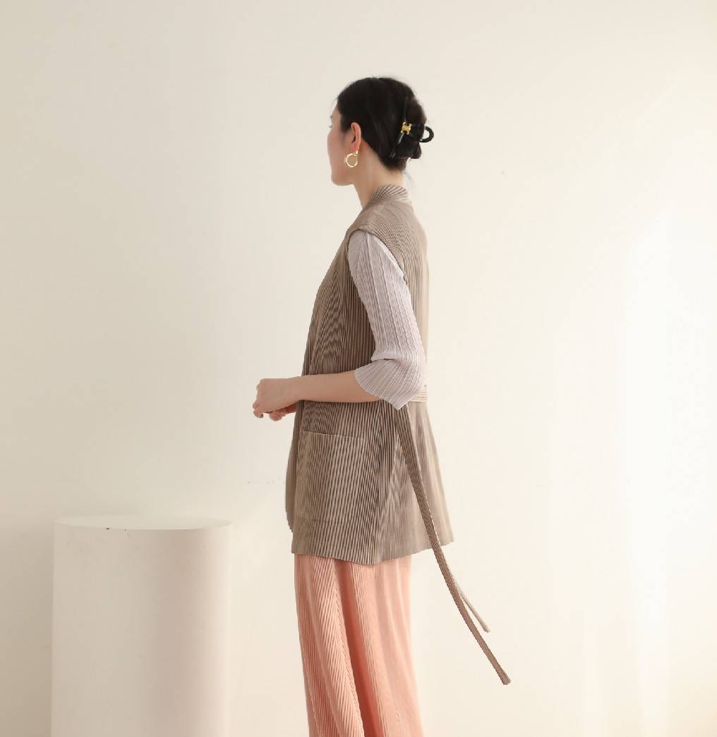 2MUAY รุ่น GJO8760 THICK WAIST TIE PLEAT CARDIGAN เสื้อคลุมผู้หญิง เสื้อคลุมพลีทคุณภาพ 8สี FREE SIZE