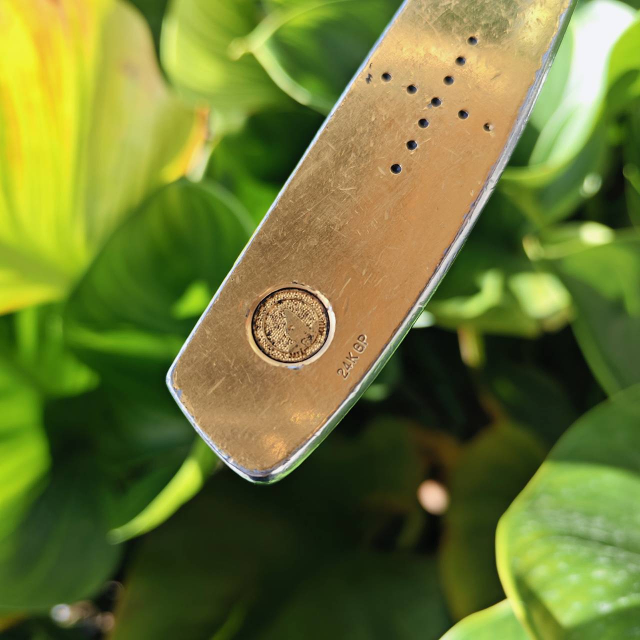 PUTTER HIRO HONMA FE-8032 หน้าทองคำ 24K BP ก้าน TWIN KICK DORIC Titanium 4 ดาว