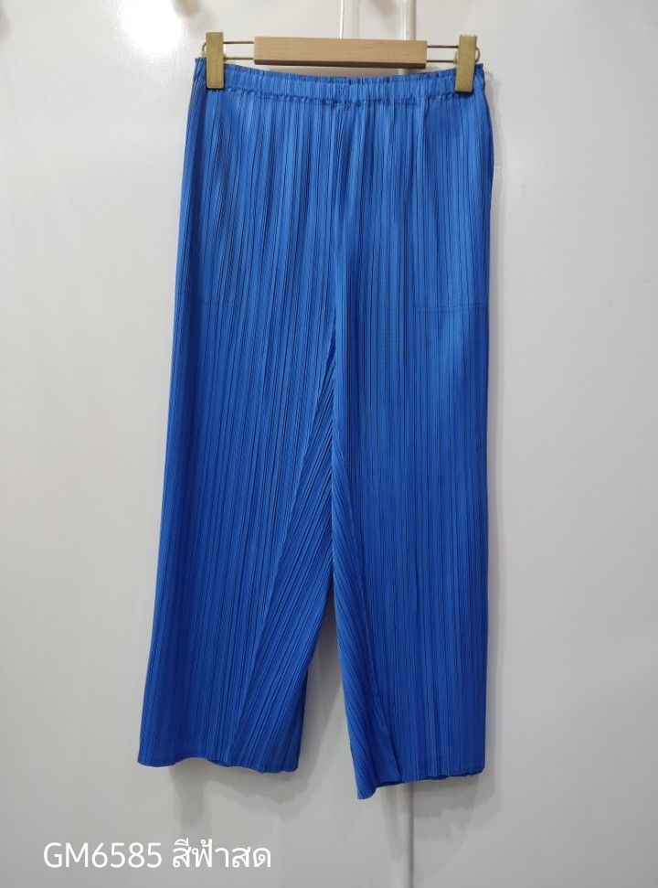 ยาว 31.5 นิ้ว 2MUAY รุ่น GM6585 กางเกงอัดพลีท STRAIGHT LEG PLEATED PANTS 15 สี FREE SIZE