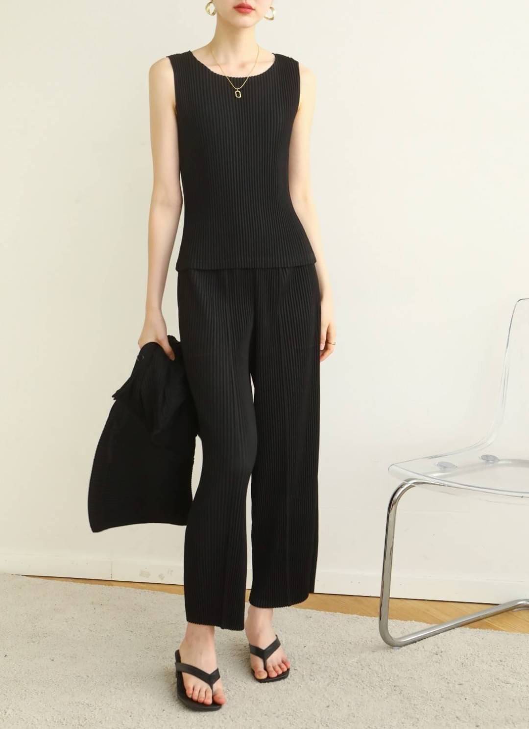 ยาว 36นิ้ว 2MUAY รุ่น GJO2255 กางเกงผู้หญิง กางเกงพลีทคุณภาพ 13สี FREE SIZE THICK STRAIGHT PLEATED PANTS