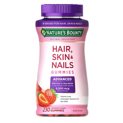Nature s Bounty Hair, Skin and Nails ขนาด 230 Gummies บำรุงผม ผิวพรรณ เล็บ ชนิดเม็ดเคี้ยว