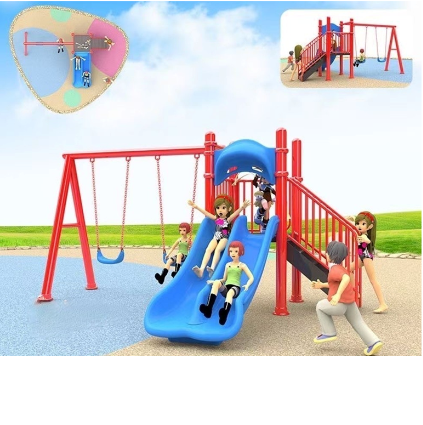 เครื่องเล่นสนามกลางแจ้ง ในร่ม, ชุดสวนสนุกกระดานคู่พร้อมชิงช้ากระดานลื่น, ของเล่น,ครุภัณฑ์สนามเด็กเล่น, สพฐ,โครงการโรงเรียนประชารัฐ playground,สไลเดอร์,ของเล่นเสริมพัฒนาการ,เครื่องเล่นสนาม, สนามเด็กเล่น