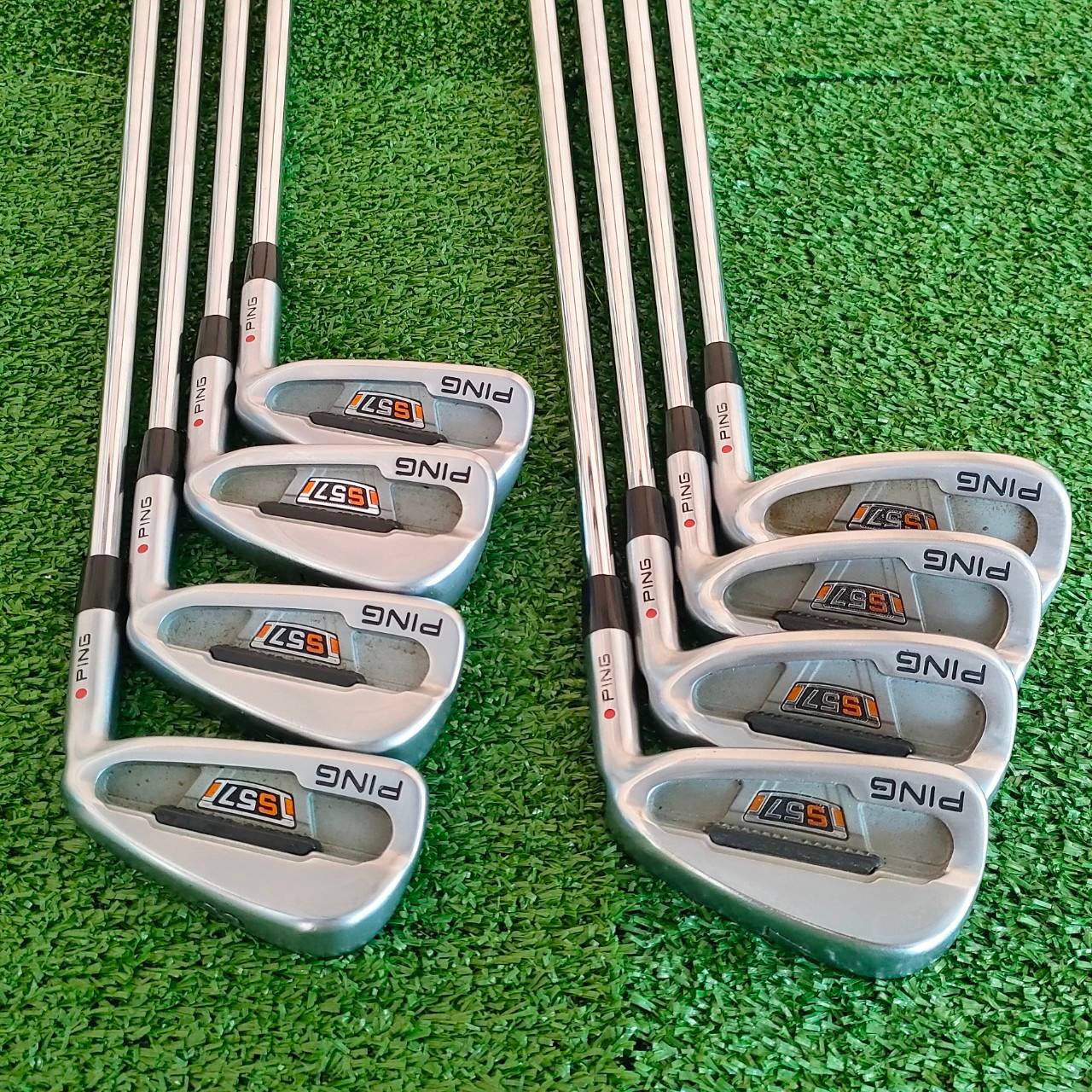 ชุดเหล็ก PING S57 จุดแดง มีเหล็ก 3 - 9 เเละ W ครบ ก้าน PROJECT 6.0 ทั้งเซ็ต สภาพสวยนางฟ้า เหล็กตีมันส์ ตีง่าย สปินจัดๆ วัสดุพรีเมี่ยมมากๆ