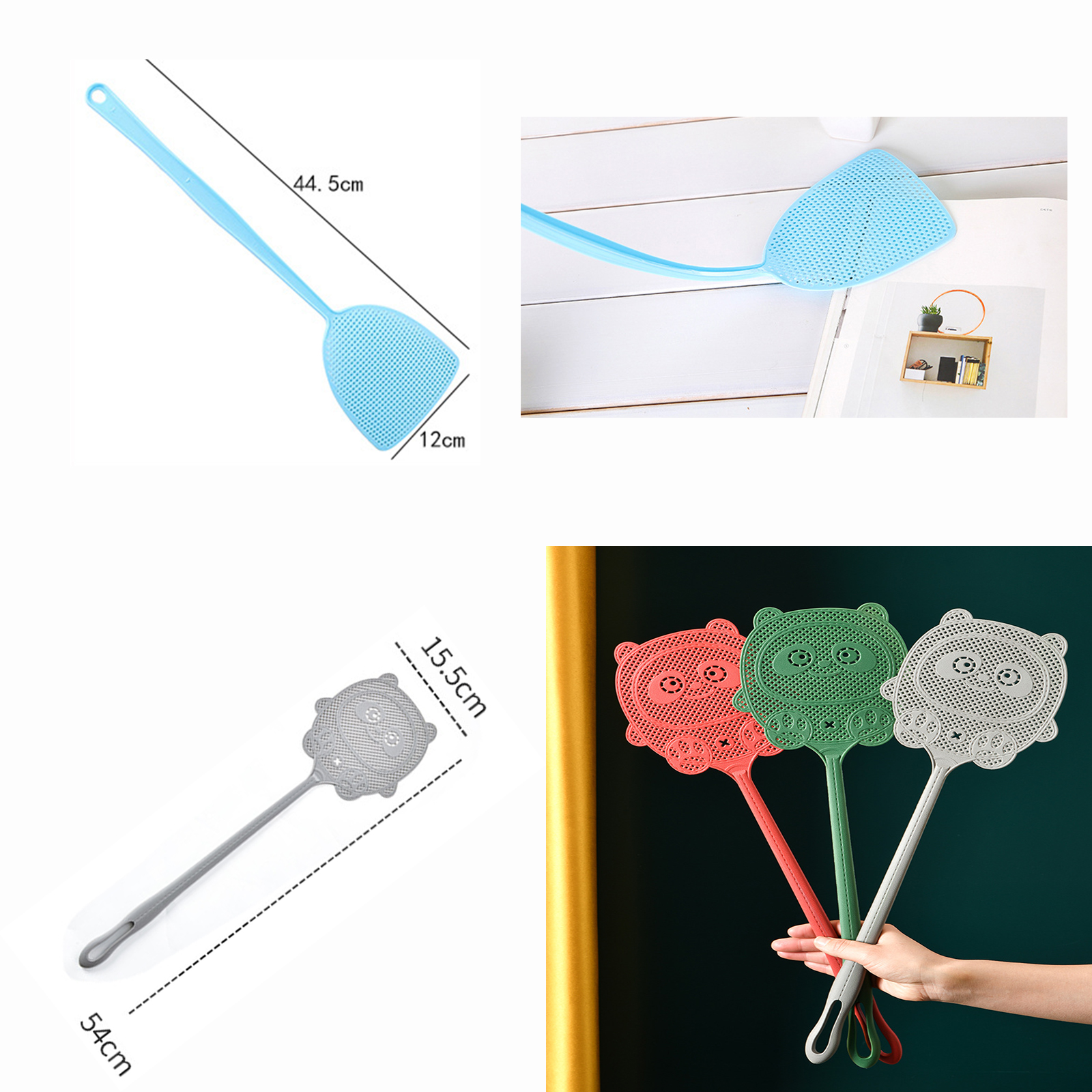 ไม้ตีแมลงวัน มีให้เลือก 2แบบ หลากหลายสี วัสดุพลาสติก น้ำหนักเบา ดีไซน์สวย