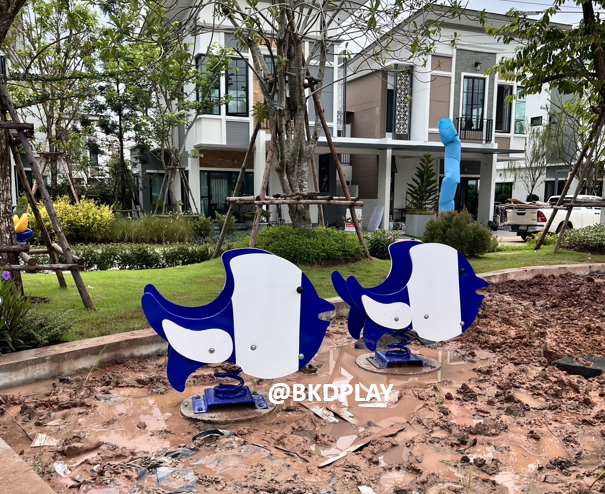 โยกเยก,ม้าโยก,สปริงปลาการ์ตูน สปริงโยกเยก, โยกเยกสปริง ,ของเล่น, เครื่องเล่นสนาม งานพรีเมียม