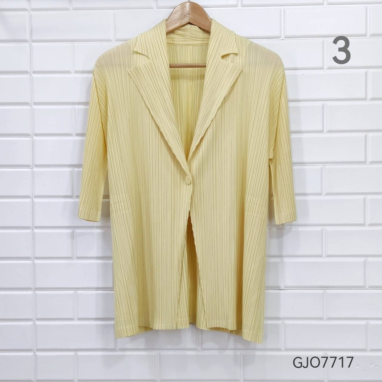 2MUAY รุ่น GJO7717 เสื้อสูท เสื้อคลุมอัดพลีทคุณภาพ 9สี FREE SIZE HALF SLEEVE COLLAR PLEATED CARDIGAN / JACKET
