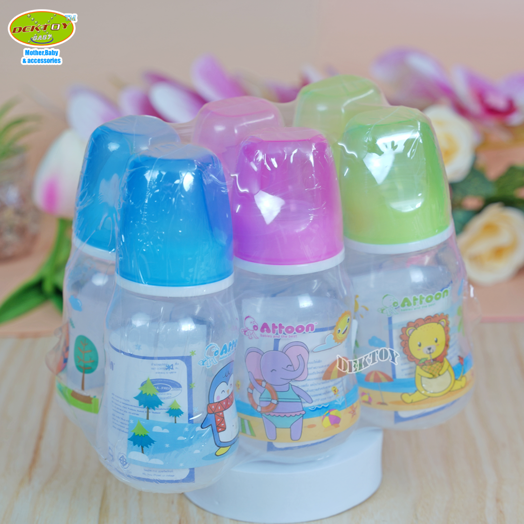 Attoon แอทตูนขวดนมราคาถูก สำหรับเด็กแรกเกิด4ออนซ์แพ็ค6ขวด